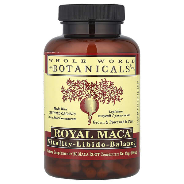 Whole World Botanicals, Royal Maca®, 500 mg, 180 Gel Caps