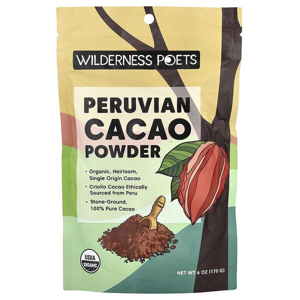 Wilderness Poets, Peruvian Cacao Powder, 6 oz (170 g)
