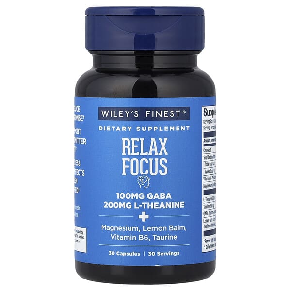 Wiley's Finest, Relax Focus, 30 Capsules