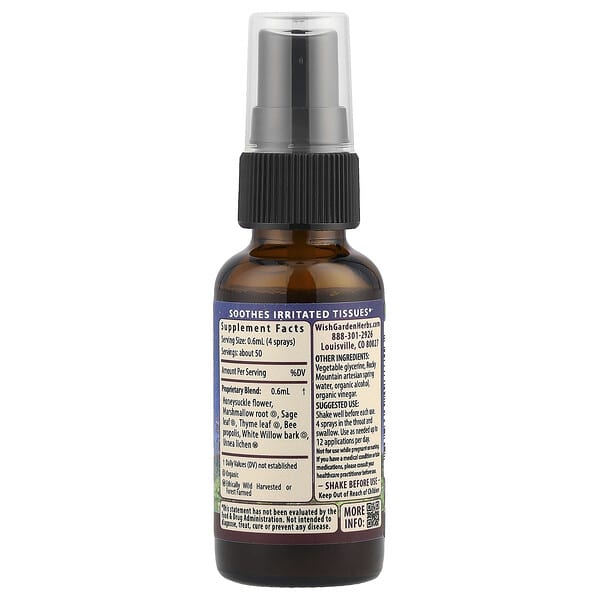 Alternative view of WishGarden Herbs, Kick-Ass™ Throat Spray, 1 fl oz (30 ml)