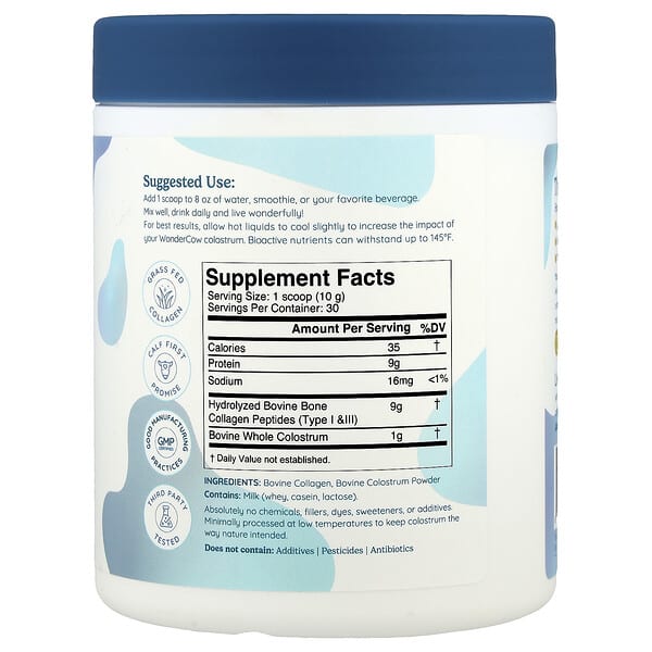 Alternative view of Wondercow, Bioactive Collagen, Unflavored, 10.58 oz (300 g)