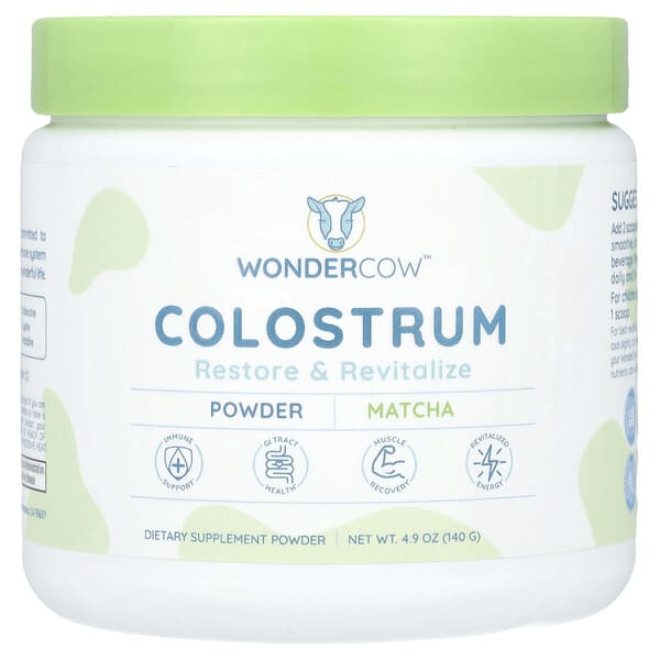 Wondercow, Colostrum Powder, Matcha, 4.9 oz (140 g)