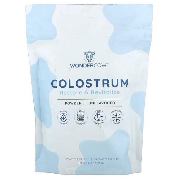 Wondercow, Colostrum Powder, Unflavored, 30 Packets, 0.07 oz (2 g) Each