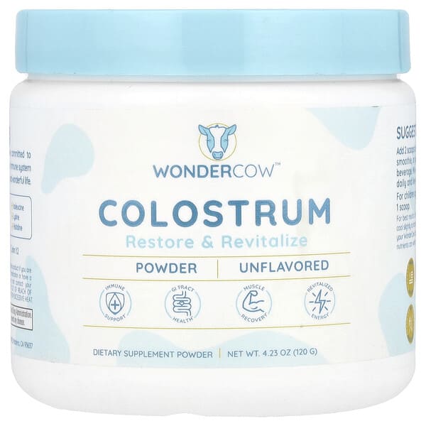Wondercow, Colostrum Powder, Unflavored, 4.23 oz (120 g)