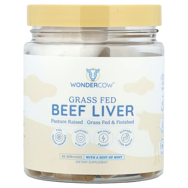 Wondercow, Grass Fed Beef Liver, 120 Capsules