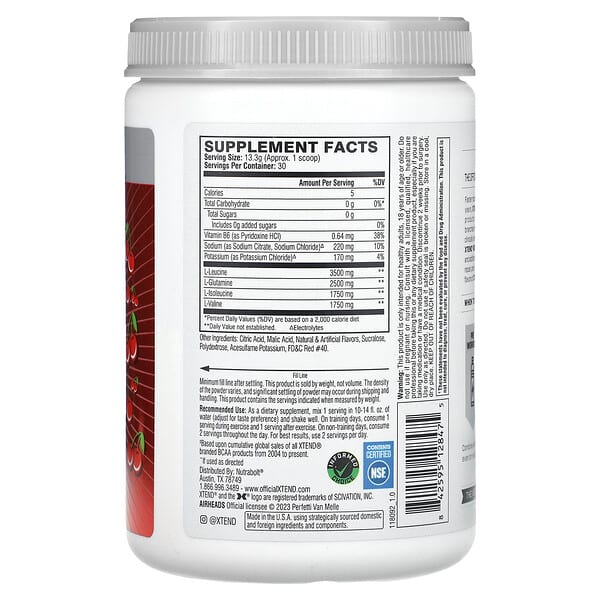 Alternative view of XTEND, 7G BCAA, Air Heads Cherry, 14 oz (399 g)