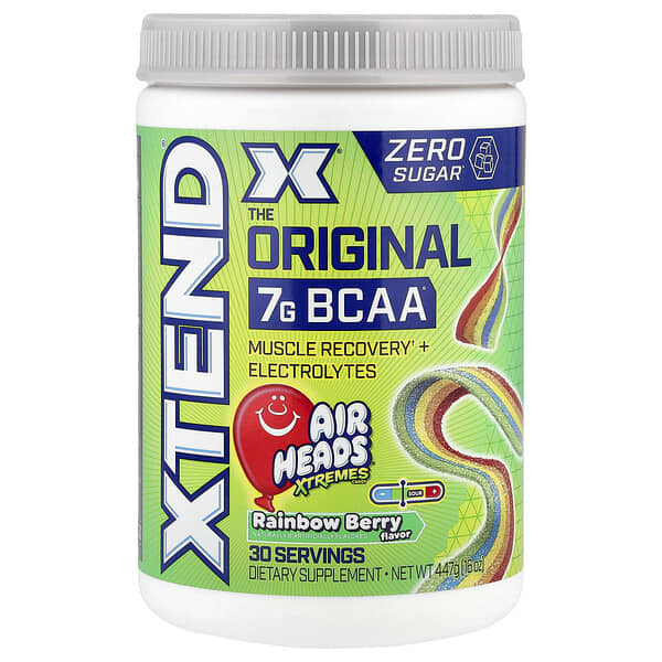 XTEND, 7G BCAA, Air Heads Extreme Candy® Rainbow Berry, 16 oz (447 g)