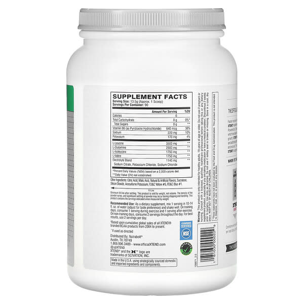 Alternative view of XTEND, 7G BCAA, Lemon-Lime Squeeze, 2.68 lbs (1.22 kg)