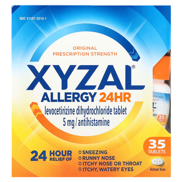 Xyzal, Allergy 24HR, 5 mg, 35 Tablets