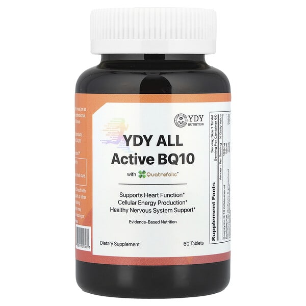 YDY, All Active BQ10 With Quatrefolic®, 60 Tablets