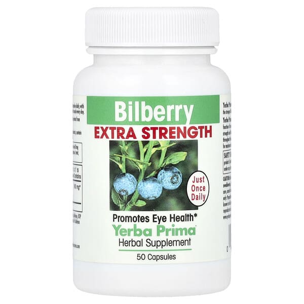 Yerba Prima, Bilberry, 50 Capsules (160 mg per Capsule)