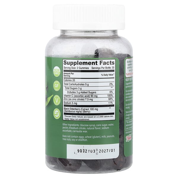 Alternative view of YumVs, Elderberry With Vitamin C & Zinc Gummies, Berry, 60 Gummies