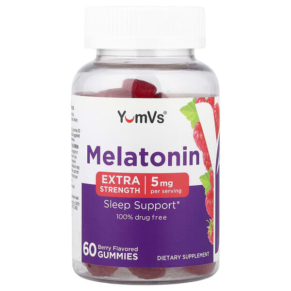 YumVs, Melatonin Gummies, Berry, 60 Gummies (2.5 mg per Gummy)