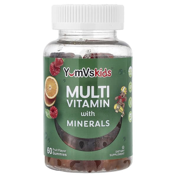 YumVs, Multi Vitamin with Minerals Gummies, Fruit, 60 Gummies