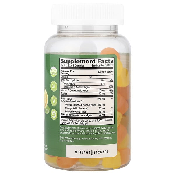 Alternative view of YumVs, Omega With DHA Gummies, Orange & Lemon, 90 Gummies