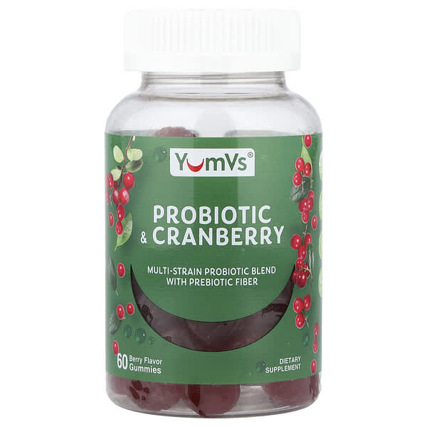 YumVs, Probiotic Cranberry Gummies, Berry, 60 Gummies