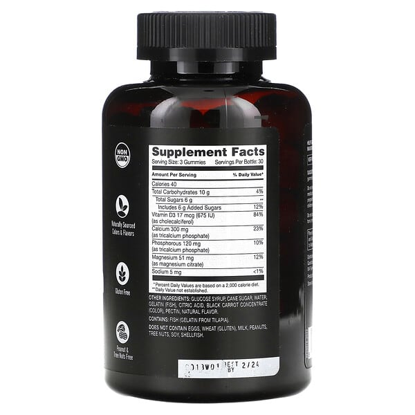 Alternative view of YumVs, Strong Earth Gummies, Calcium Magnesium & Vitamin D, Raspberry, 90 Gummies
