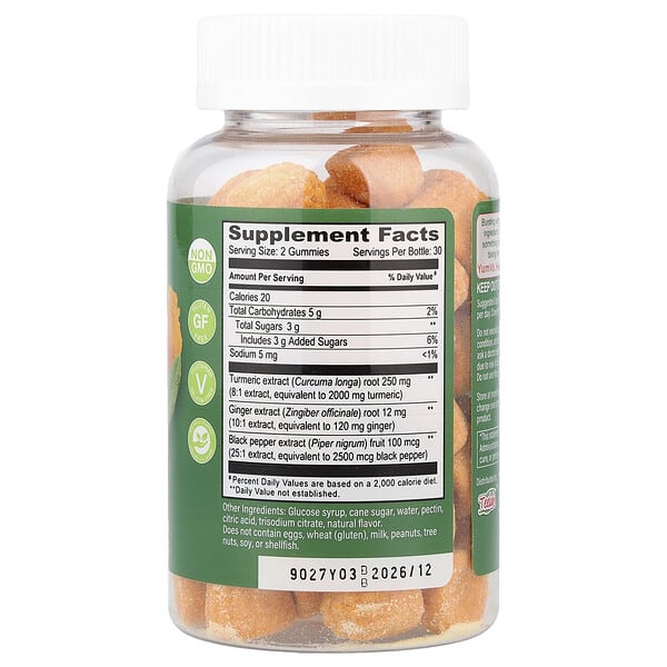 Alternative view of YumVs, Turmeric Curcumin With Ginger & Piperine Gummies, Peach, 60 Gummies