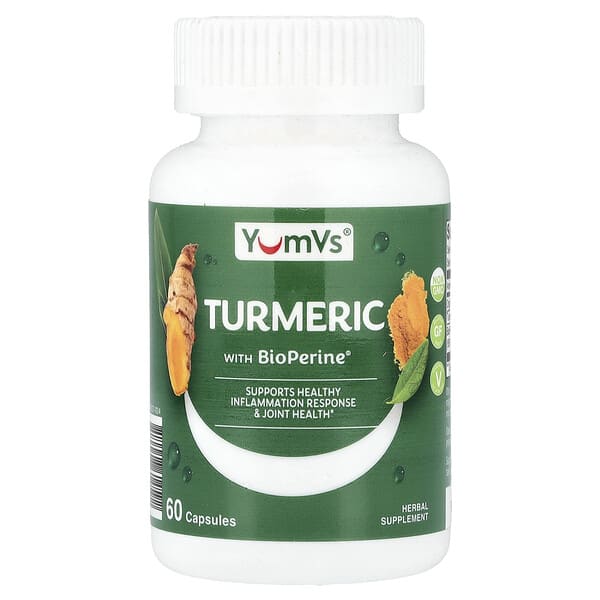 YumVs, Turmeric With BioPerine®, 60 Capsules
