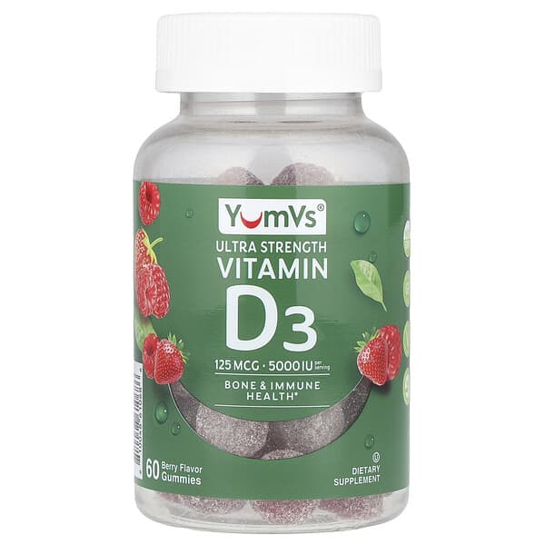 YumVs, Vitamin D3, Berry, 60 Gummies (2,500 IU per Gummy)