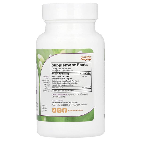 Alternative view of Zahler, Berberine, 60 Capsules