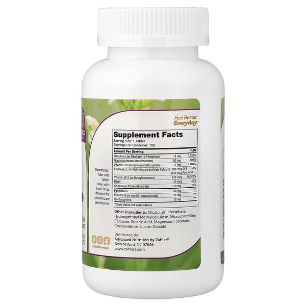 Alternative view of Zahler, Bioactive B-Complex, 120 Time Release Tablets