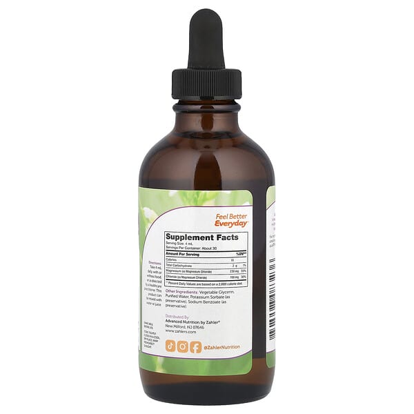 Zahler, Magnesium Liquid, Unflavored, 4 fl oz (118 ml) 2 Zahler, Magnesium Liquid, Unflavored, 4 fl oz (118 ml) - Ảnh 2