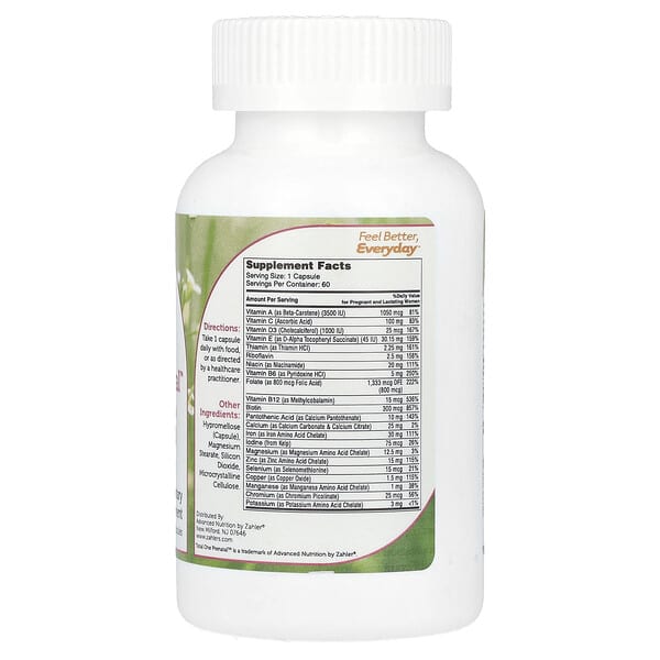 Alternative view of Zahler, Total One Prenatal™, Essential Once-Daily Prenatal, 60 Capsules