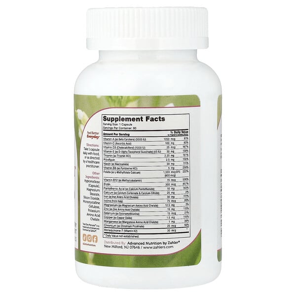 Alternative view of Zahler, Total One Prenatal™, Essential Once-Daily Prenatal, 90 Capsules