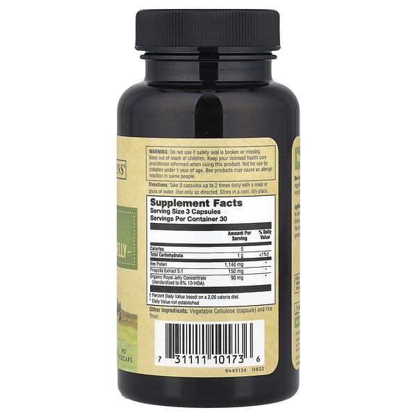 Alternative view of Zand, Bee Complete, Pollen, Propolis & Royal Jelly, 90 Vegcaps