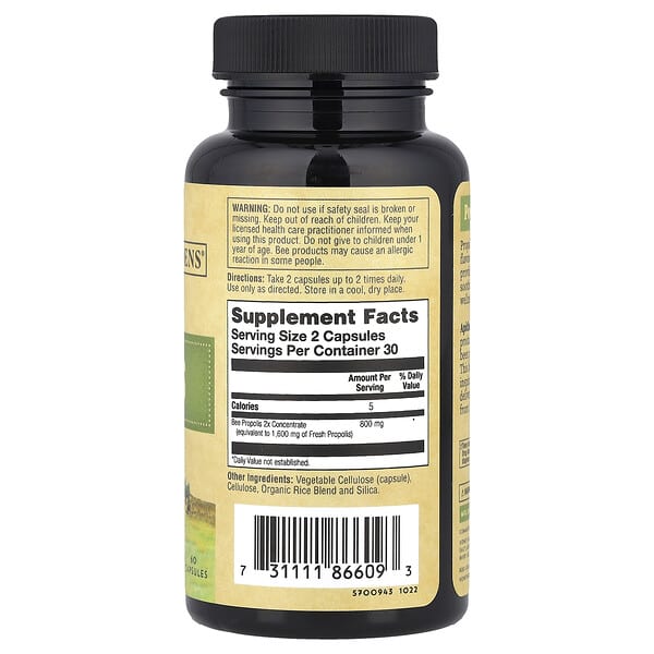 Alternative view of Zand, Bee Propolis, 2x Potency, 60 Capsules (400 mg per Capsule)