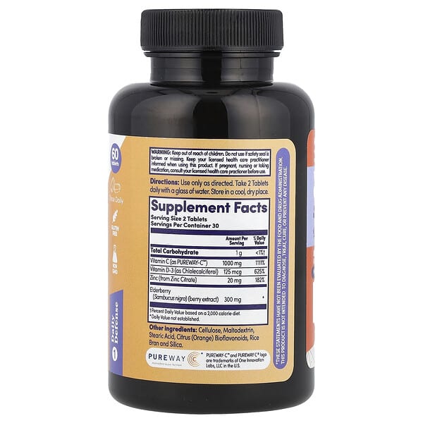 Alternative view of Zand, Immunity, Super C+ Elderberry with Zinc, Vitamin D3, 60 Tablets