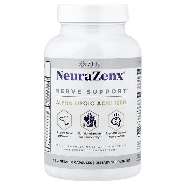 Zen Nutrients, NeuraZenx®, Nerve Support, 120 Vegetable Capsules