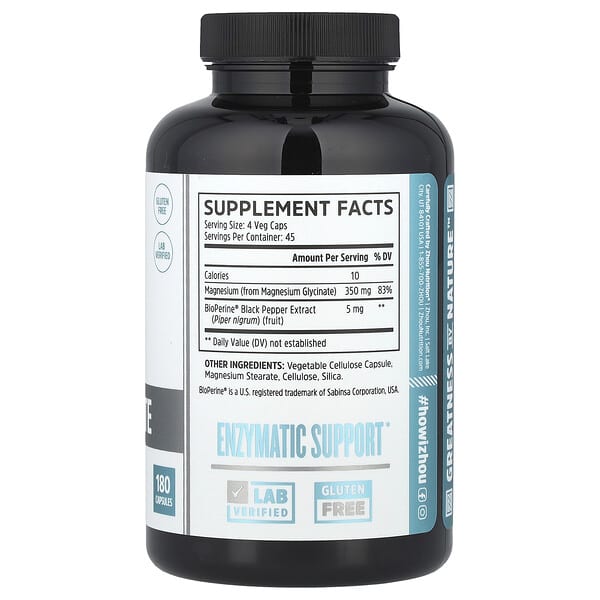 Alternative view of Zhou Nutrition, Mag Glycinate, 180 Capsules