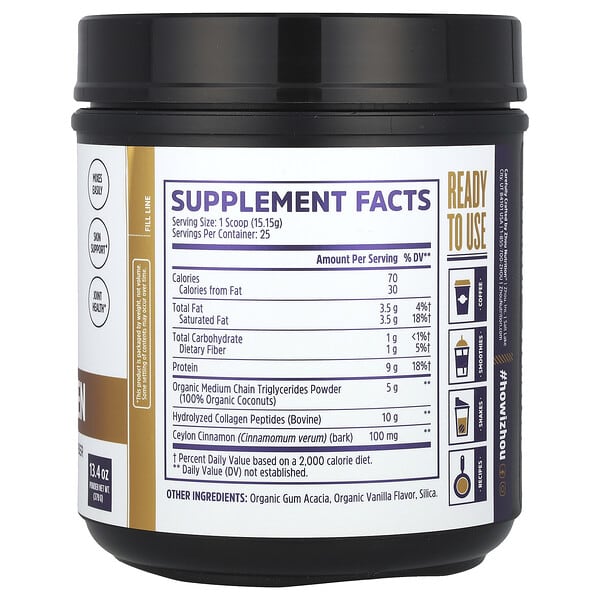 Alternative view of Zhou Nutrition, MCT Collagen, Vanilla Cinnamon, 13.4 oz (379 g)