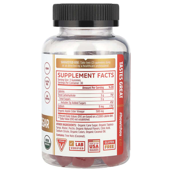 Alternative view of Zhou Nutrition, Organic Apple Cider Vinegar Gummies, 60 Vegan Gummies