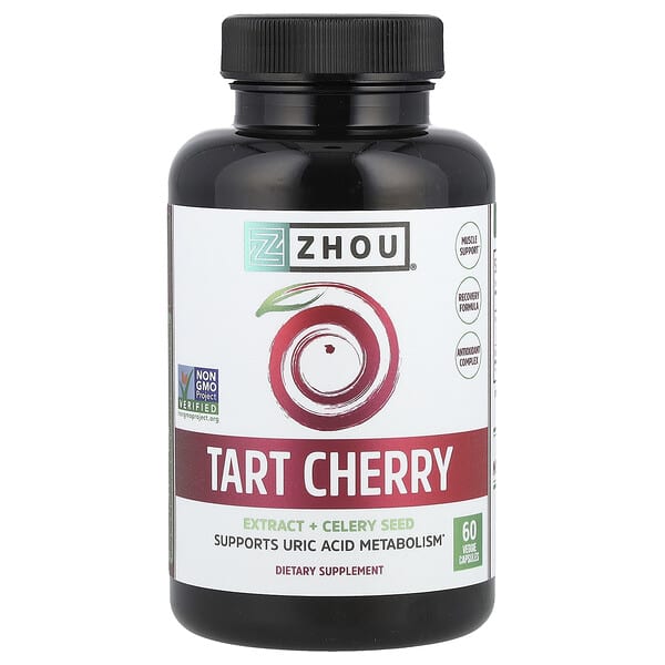 Zhou Nutrition, Tart Cherry Extract + Celery Seed, 60 Veggie Capsules 3 Zhou Nutrition, Tart Cherry Extract + Celery Seed, 60 Veggie Capsules