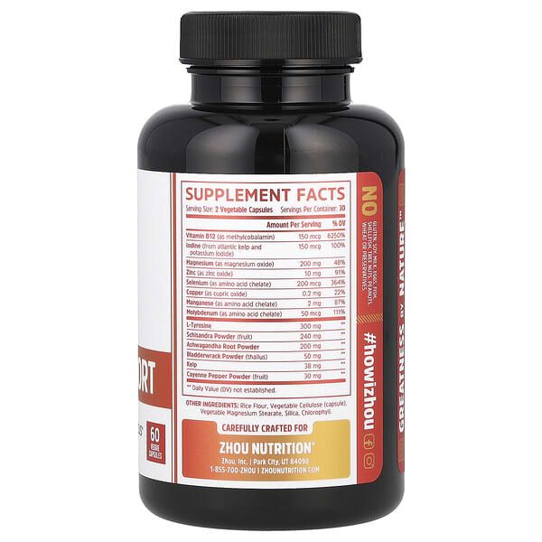 Alternative view of Zhou Nutrition, Thyroid Support with Iodine, 60 Veggie Capsules