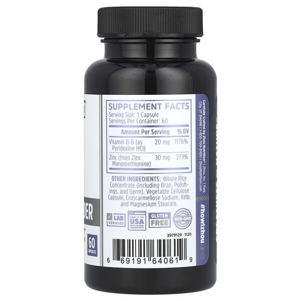 Zhou Nutrition, Zinc Defender, 60 Capsules 2 Zhou Nutrition, Zinc Defender, 60 Capsules - Ảnh 2