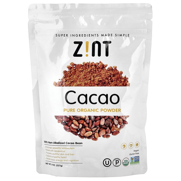 Zint, Cacao Pure Organic Powder, 8 oz (227 g)