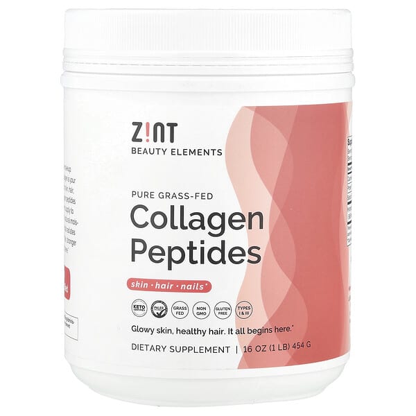 Zint, Pure Grass-Fed Collagen Peptides, Unflavored, Container, 16 oz (454 g) 3 Zint, Pure Grass-Fed Collagen Peptides, Unflavored, Container, 16 oz (454 g)