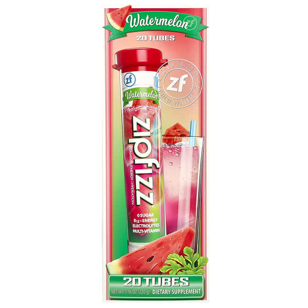 Zipfizz, Energy Drink Mix, Watermelon, 20 Tubes, 0.39 oz (11 g) Each